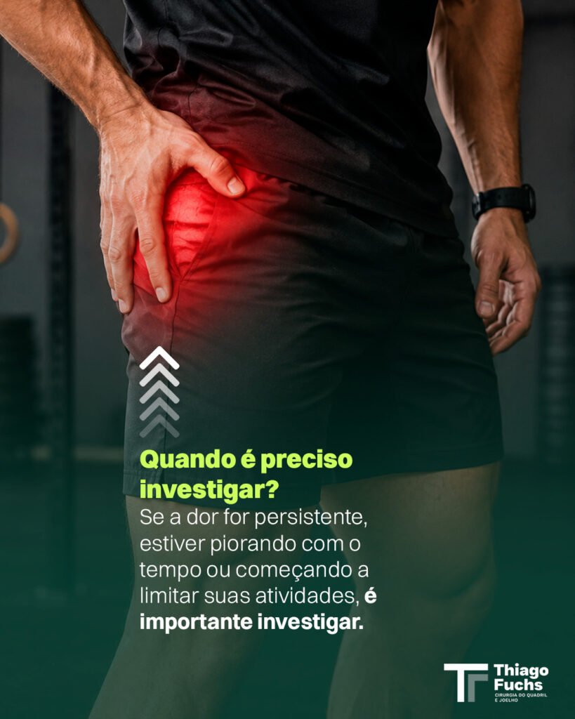 Quando é preciso investigar? Se a dor for persistente, estiver piorando com o tempo ou começando a limitar suas atividades, é importante investigar.